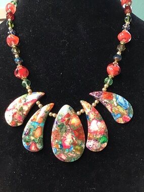 Composite Necklace & Earrings